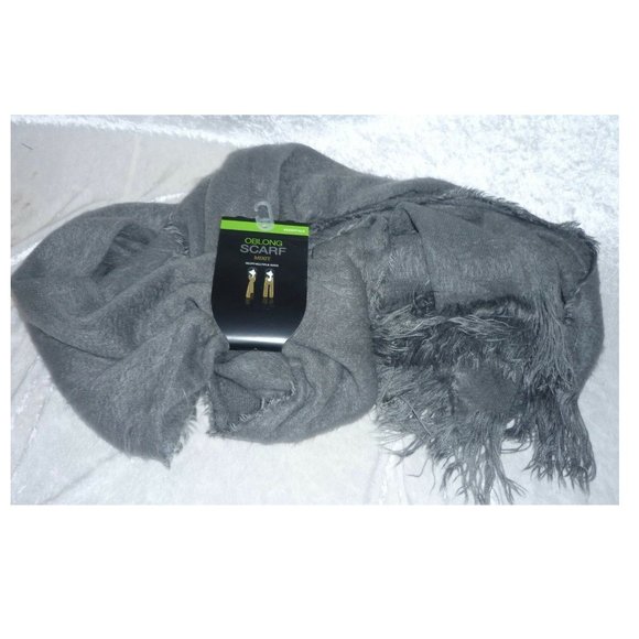 Women's Scarf Mixit Brushed Yarn Oblong Long Grey NEW - Picture 2 of 4